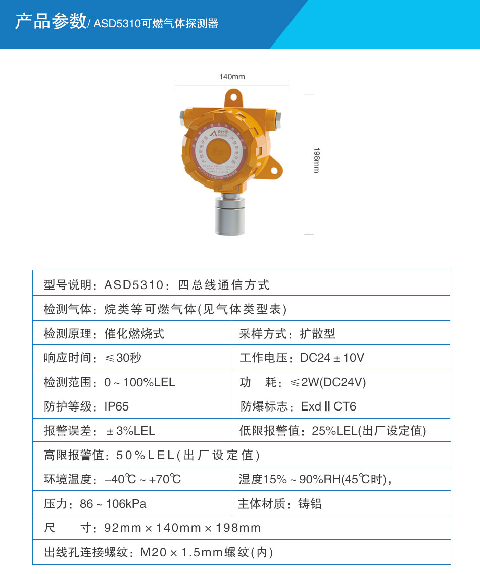 ASD5310可燃氣體探測器